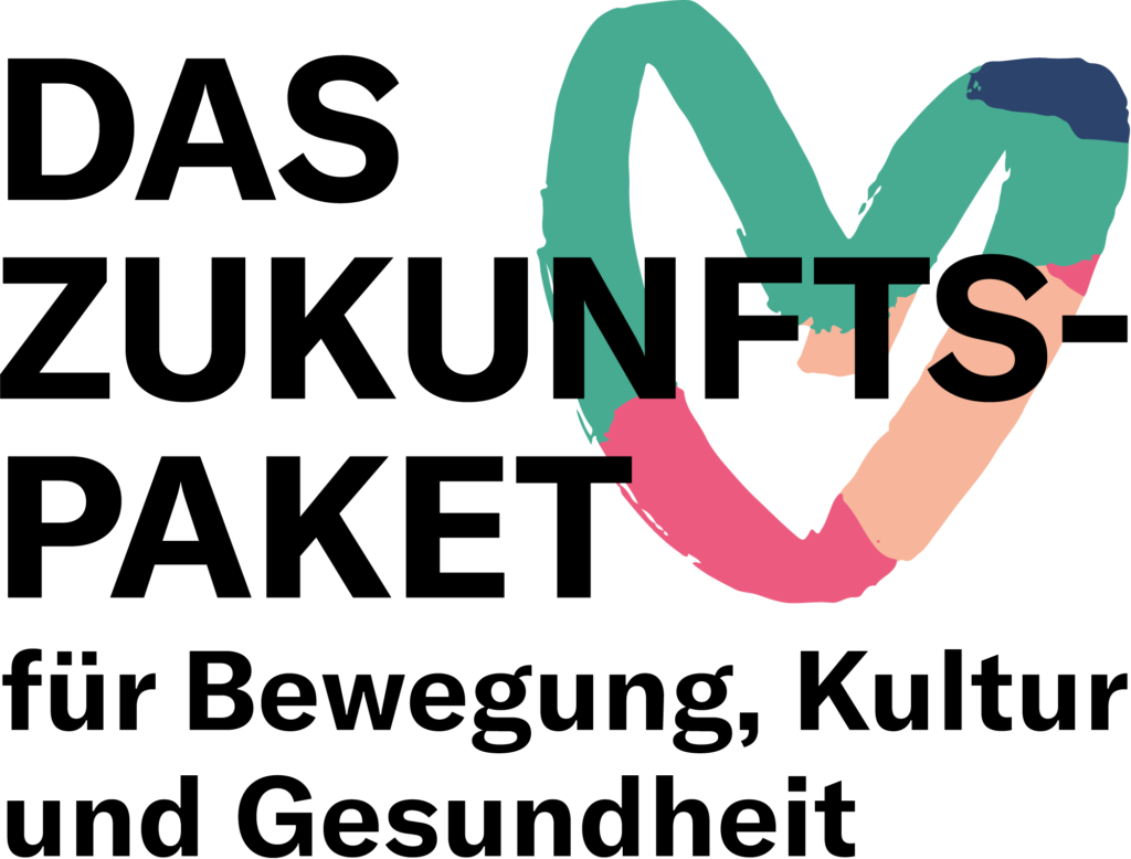 Logo des Förderprogramms Das Zukunftspaket für Bewegung, Kultur und Gesundheit
